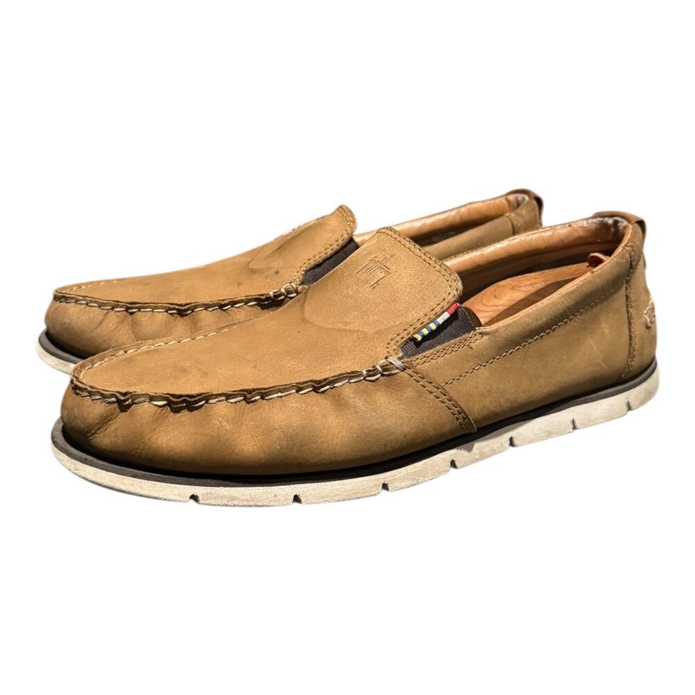 Guy Harvey Men’s Size 12 Stern Boat Shoes Nubuck Slip On Casual Loafers Brown